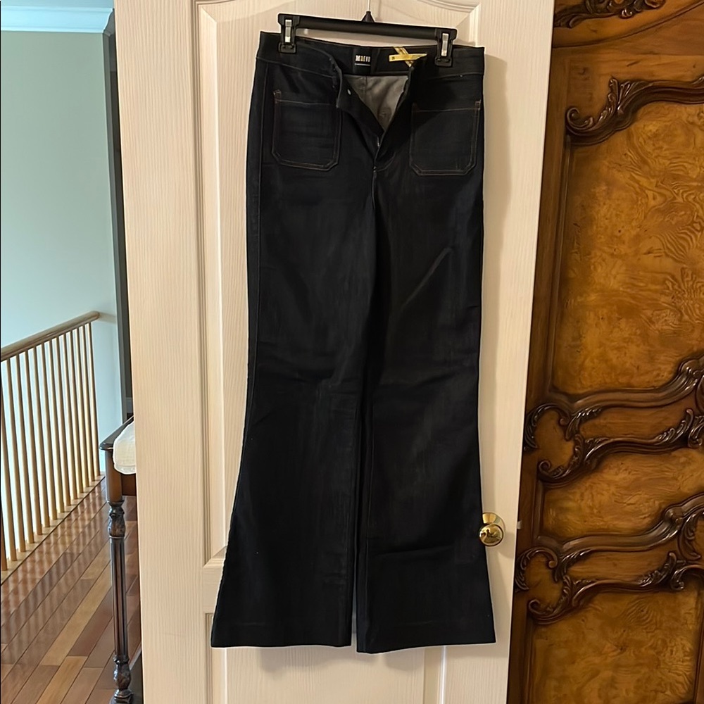Anthropologie Blue Flare Wide Leg Jeans